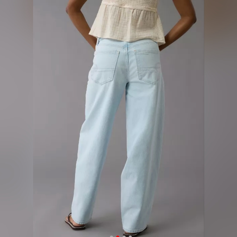 American Eagle Outfitters Light Blue Barrel Leg Jeans -2